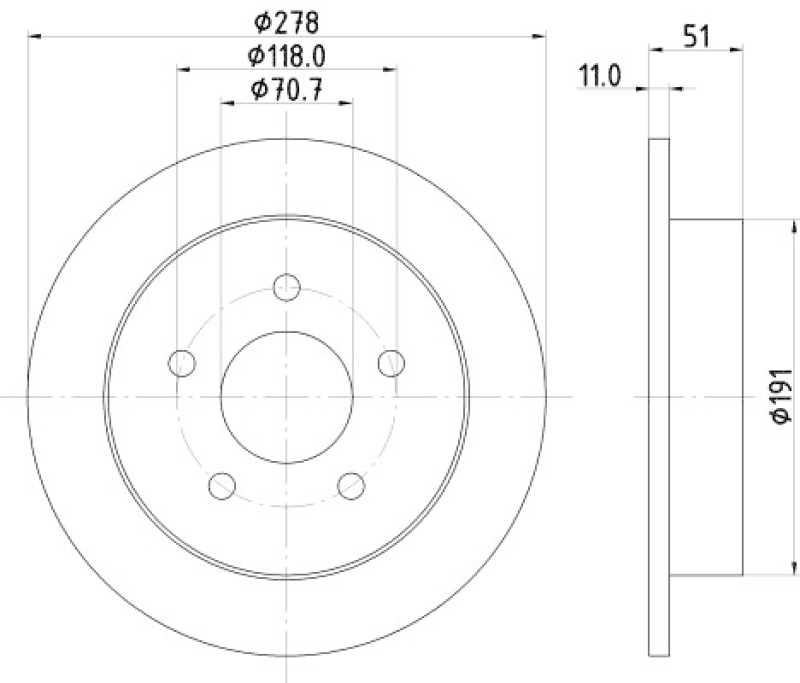 HELLA 8DD 355 106-961 Bremsscheibe 50275