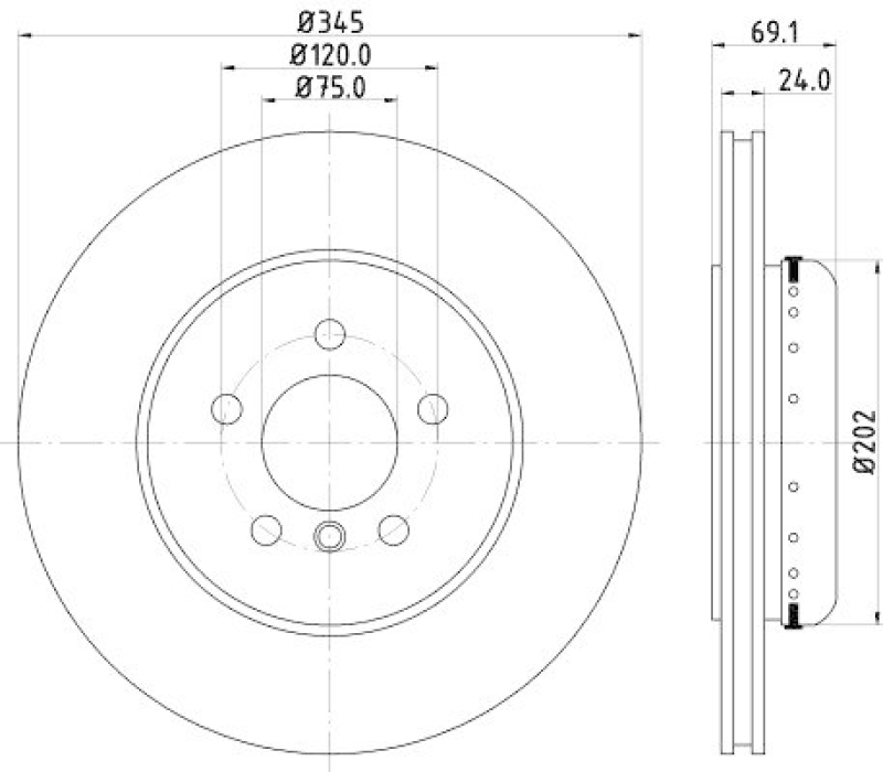 HELLA 8DD 355 120-871 Bremsscheibe für BMW