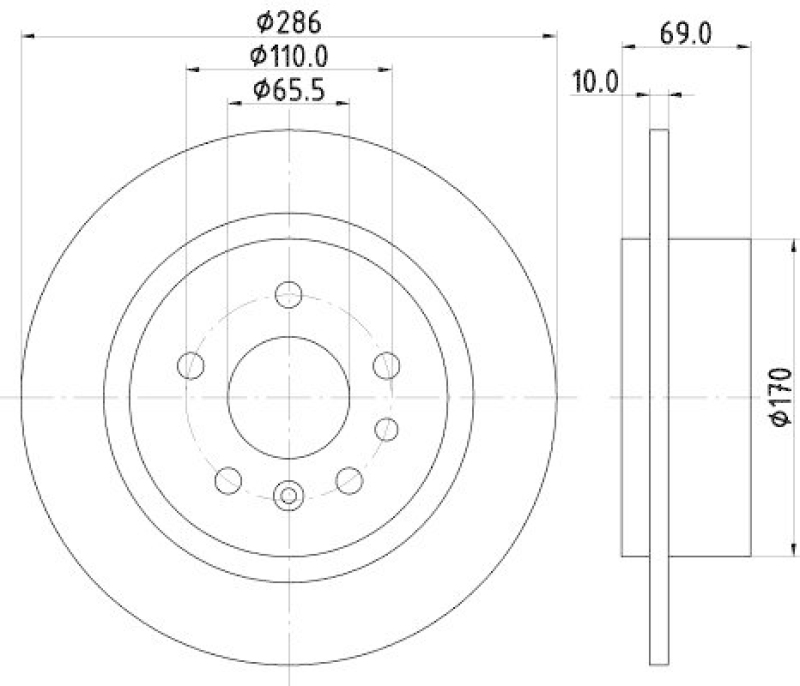 HELLA 8DD 355 107-001 Bremsscheibe für SAAB