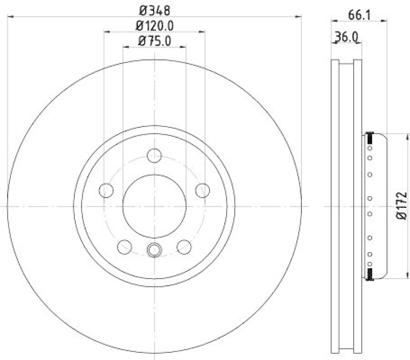 HELLA 8DD 355 120-891 Bremsscheibe für BMW