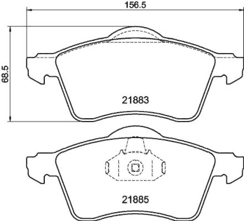 HELLA 8DB 355 008-011 Bremsbelagsatz, Scheibenbremsbelag für VW