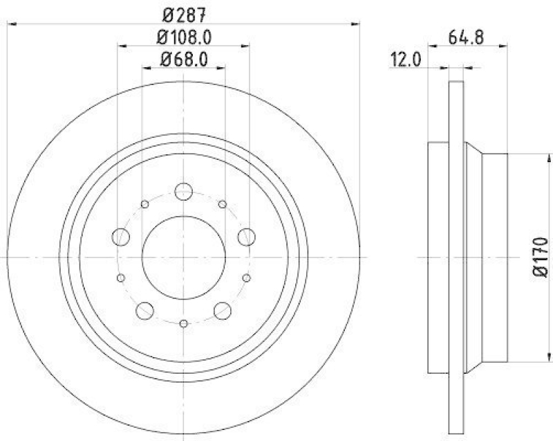 HELLA 8DD 355 107-091 Bremsscheibe 50284PRO