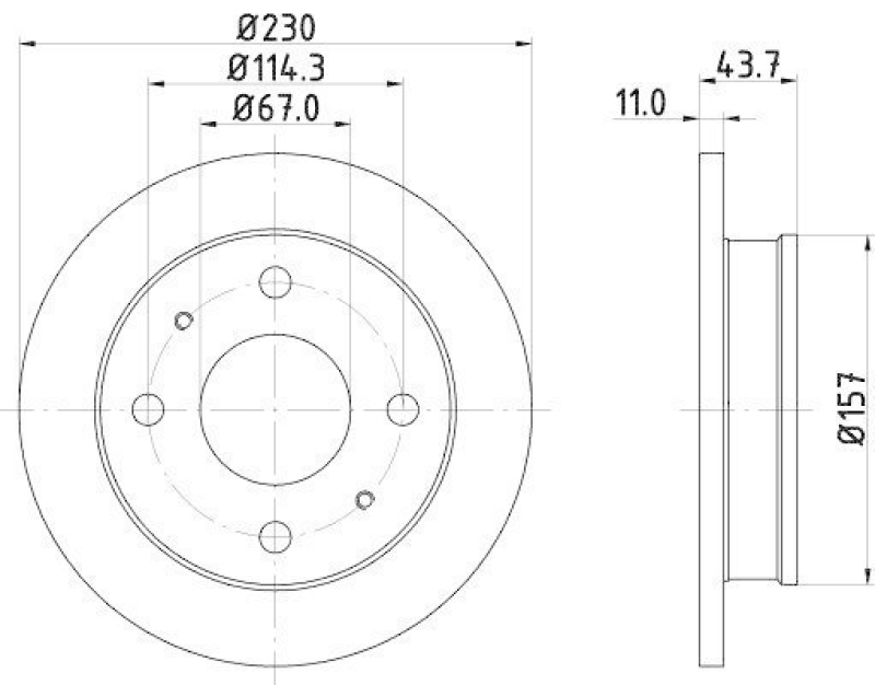 HELLA 8DD 355 107-171 Bremsscheibe 50293