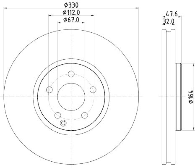 HELLA 8DD 355 120-961 Bremsscheibe für MB