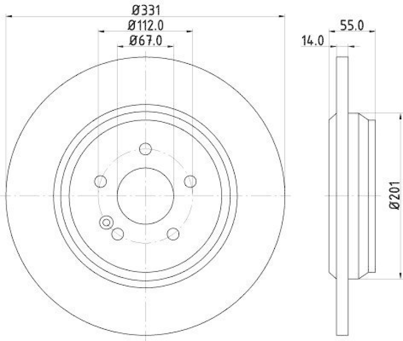 HELLA 8DD 355 107-241 Bremsscheibe 50298PRO