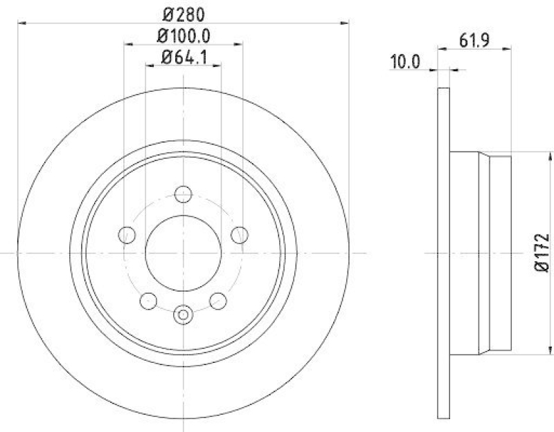 HELLA 8DD 355 107-261 Bremsscheibe 50300