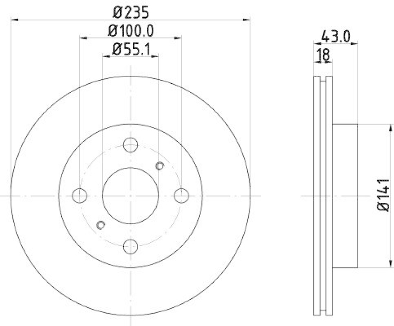 HELLA 8DD 355 107-281 Bremsscheibe für TOYOTA