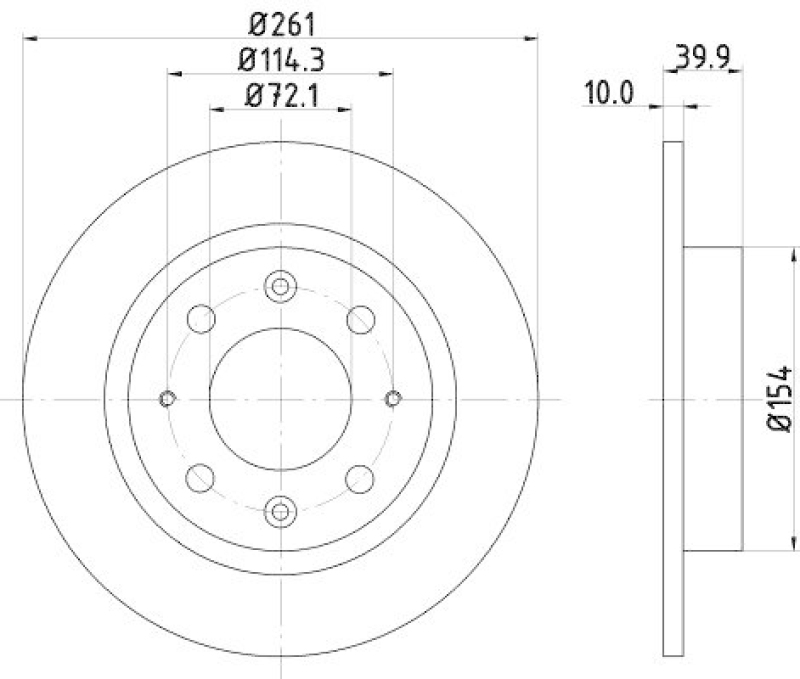 HELLA 8DD 355 107-371 Bremsscheibe 50307