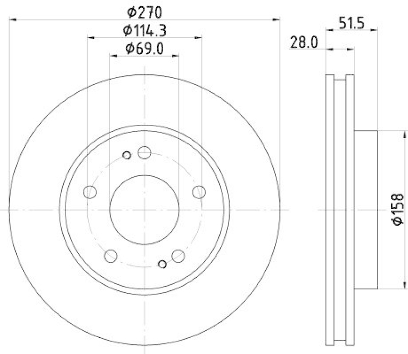 HELLA 8DD 355 122-271 Bremsscheibe für MITSU. L 200 (KBT/KAT)