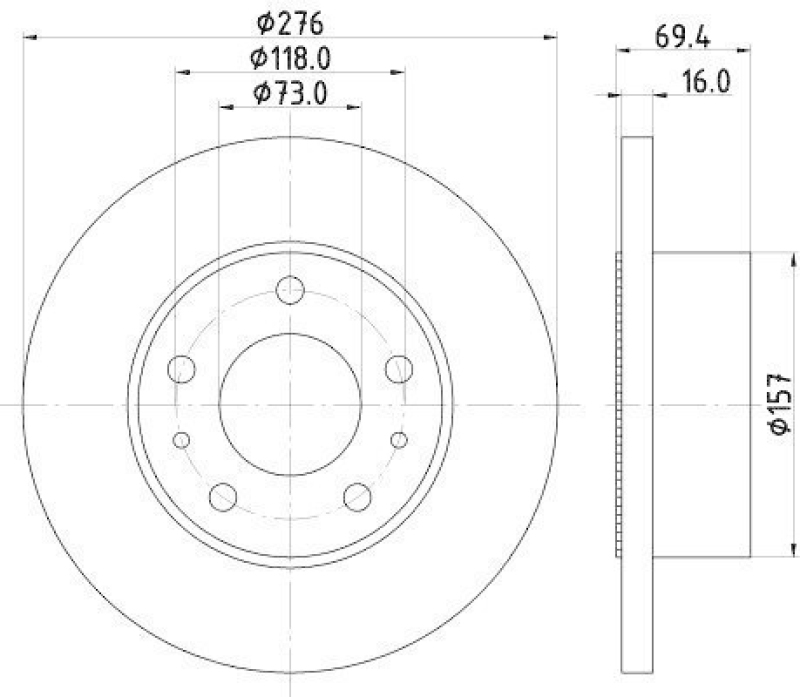 HELLA 8DD 355 107-421 Bremsscheibe 54048