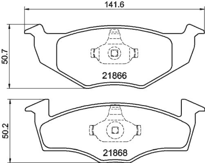 HELLA 8DB 355 008-351 Bremsbelagsatz, Scheibenbremsbelag für VW/SEAT