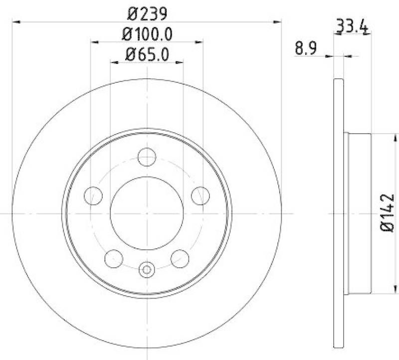 HELLA 8DD 355 107-461 Bremsscheibe für AUDI/SKODA/VW