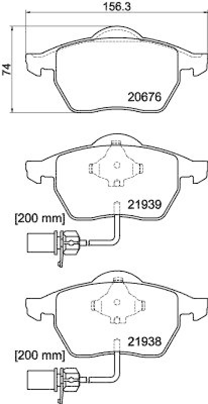 HELLA 8DB 355 008-411 Bremsbelagsatz, Scheibenbremsbelag für AUDI/VW