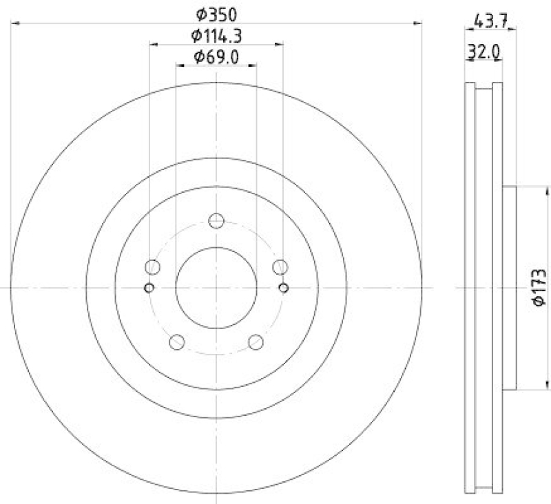 HELLA 8DD 355 122-321 Bremsscheibe für MITSU. LANCER (CY/ZA)