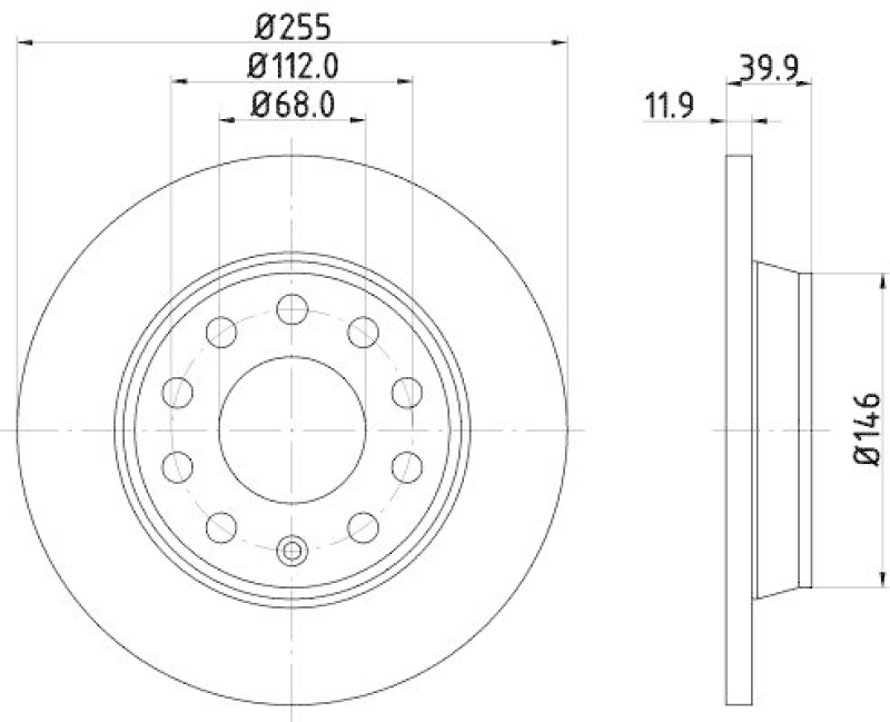 HELLA 8DD 355 107-561 Bremsscheibe für AUDI/SEAT