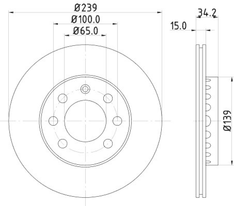 HELLA 8DD 355 107-581 Bremsscheibe für VW/AUDI