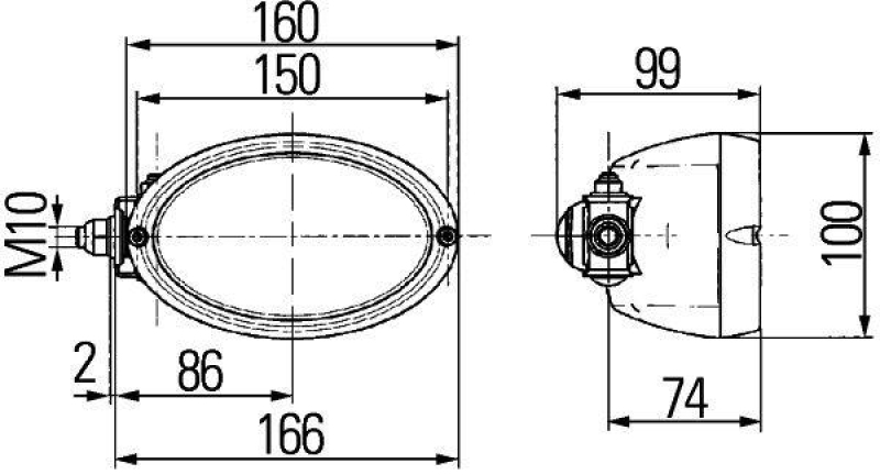 HELLA 1GA 996 161-331 AScheinwerfer Oval 100 Halogen