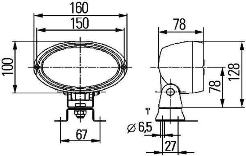 HELLA 1GA 996 161-581 AScheinwerfer Oval 100 Halogen