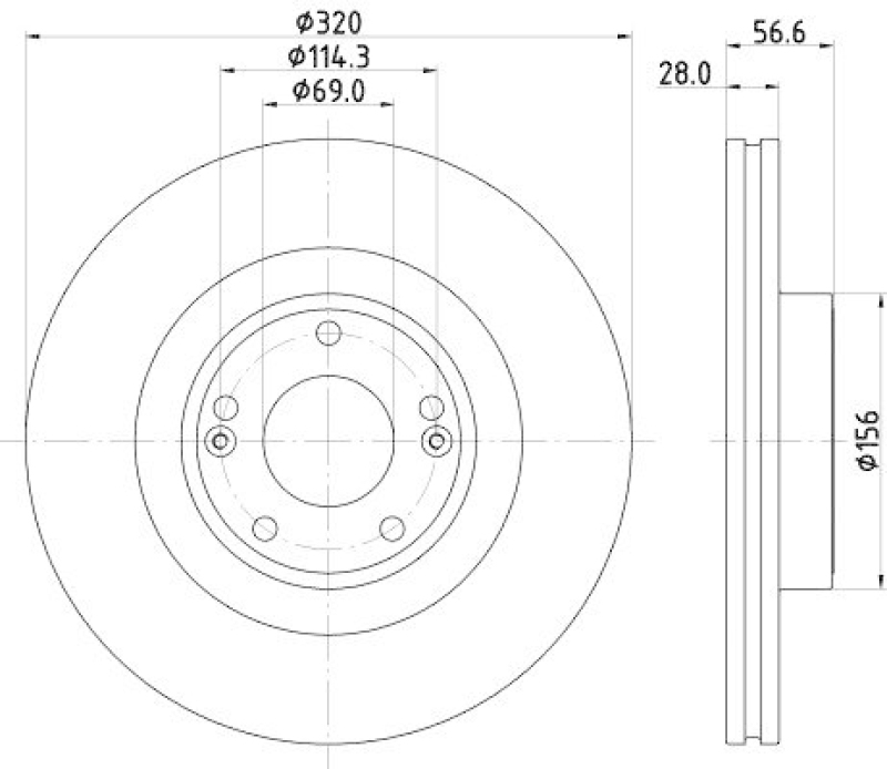 HELLA 8DD 355 122-461 Bremsscheibe für HYUNDAI GENESIS Coupe