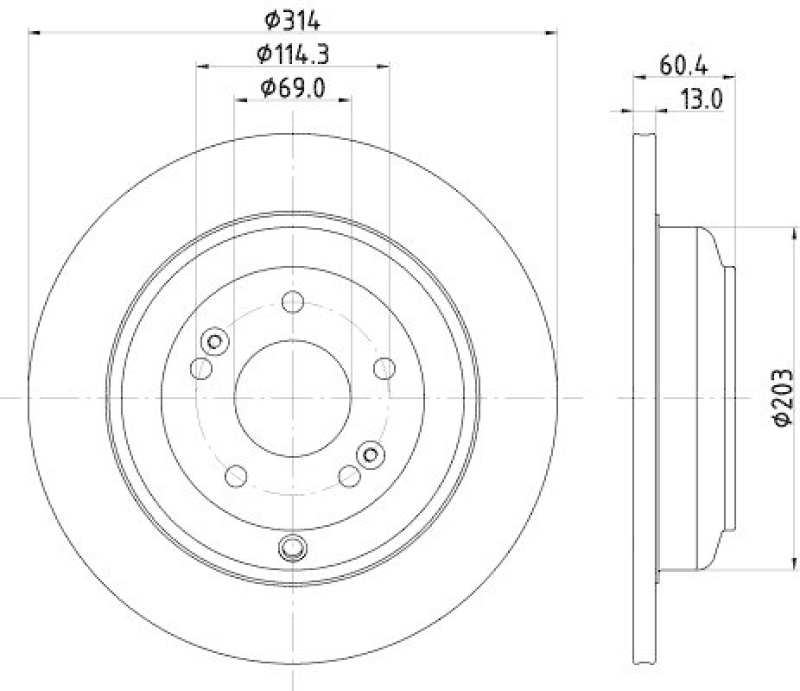 HELLA 8DD 355 122-471 Bremsscheibe für HYUNDAI GENESIS Coupe