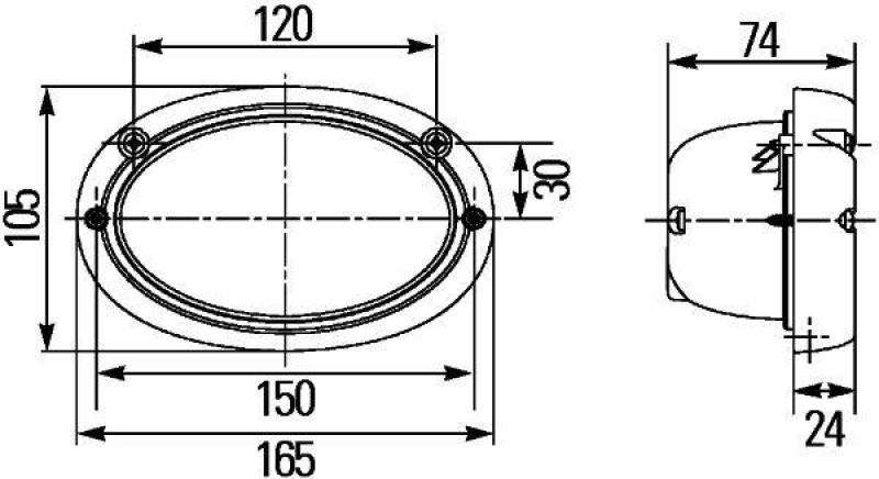 HELLA 1GA 996 161-681 AScheinwerfer Oval 100 Halogen