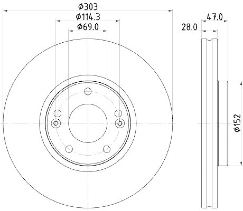 HELLA 8DD 355 122-501 Bremsscheibe für KIA/HYUNDAI