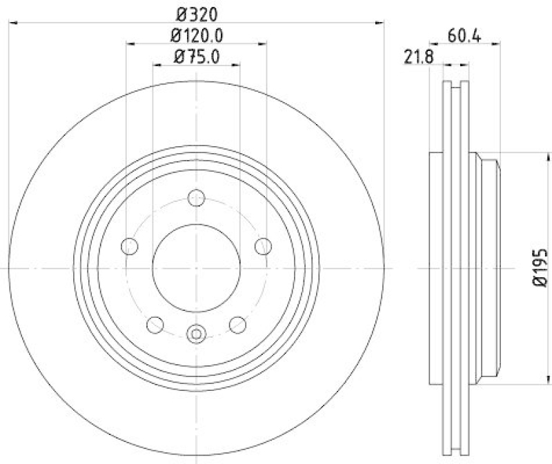 HELLA 8DD 355 107-691 Bremsscheibe 50319PRO