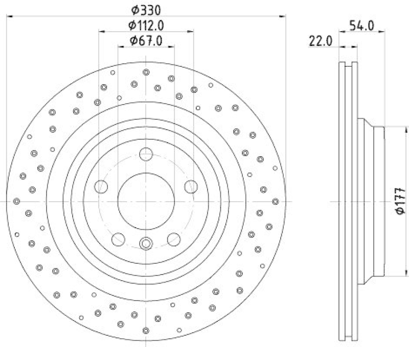 HELLA 8DD 355 122-551 Bremsscheibe für MB M-CLASS (W166)