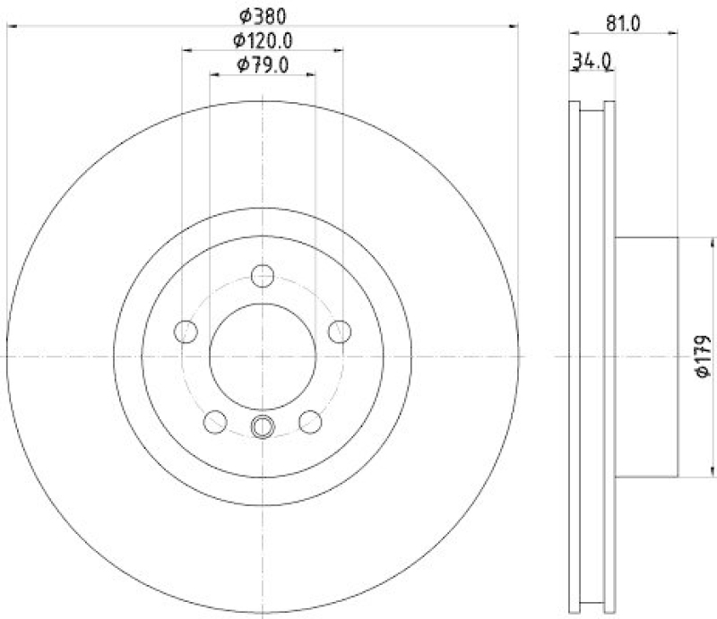 HELLA 8DD 355 122-571 Bremsscheibe