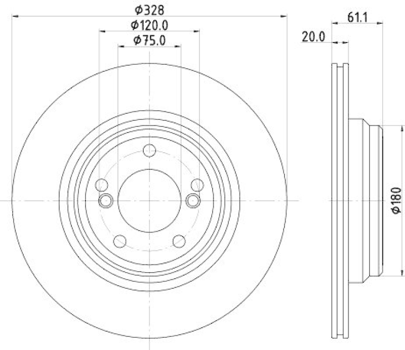 HELLA 8DD 355 122-621 Bremsscheibe für BMW