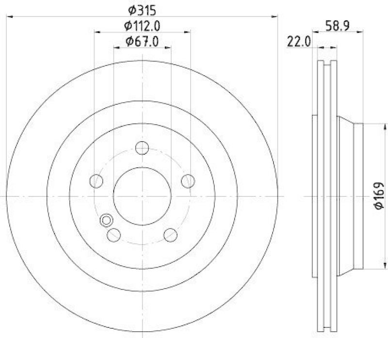 HELLA 8DD 355 107-961 Bremsscheibe 50339