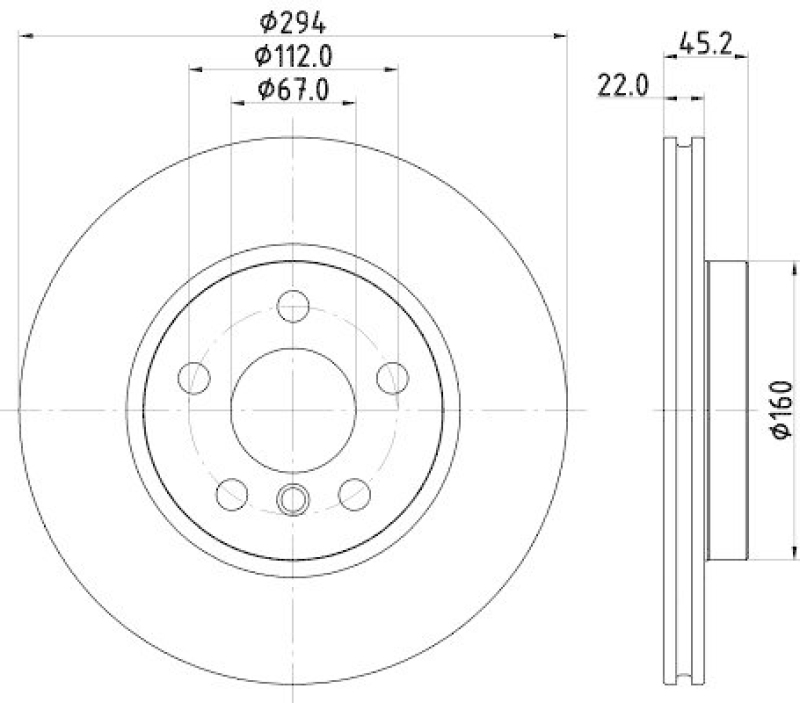 HELLA 8DD 355 122-651 Bremsscheibe für BMW/MINI