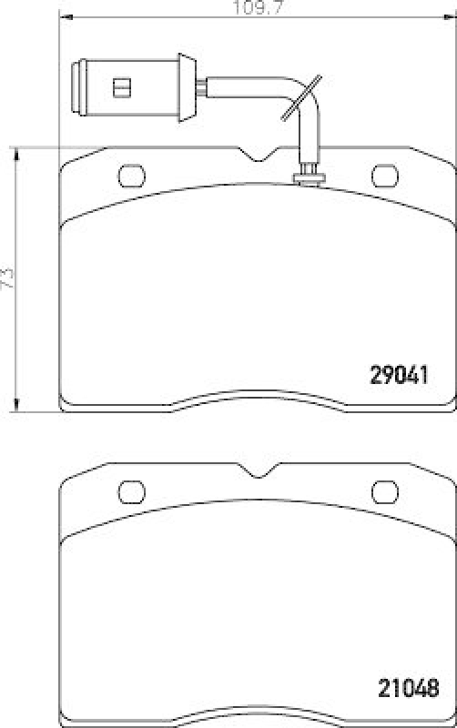 HELLA 8DB 355 005-481 Bremsbelagsatz, Scheibenbremsbelag für ALFA/IVECO