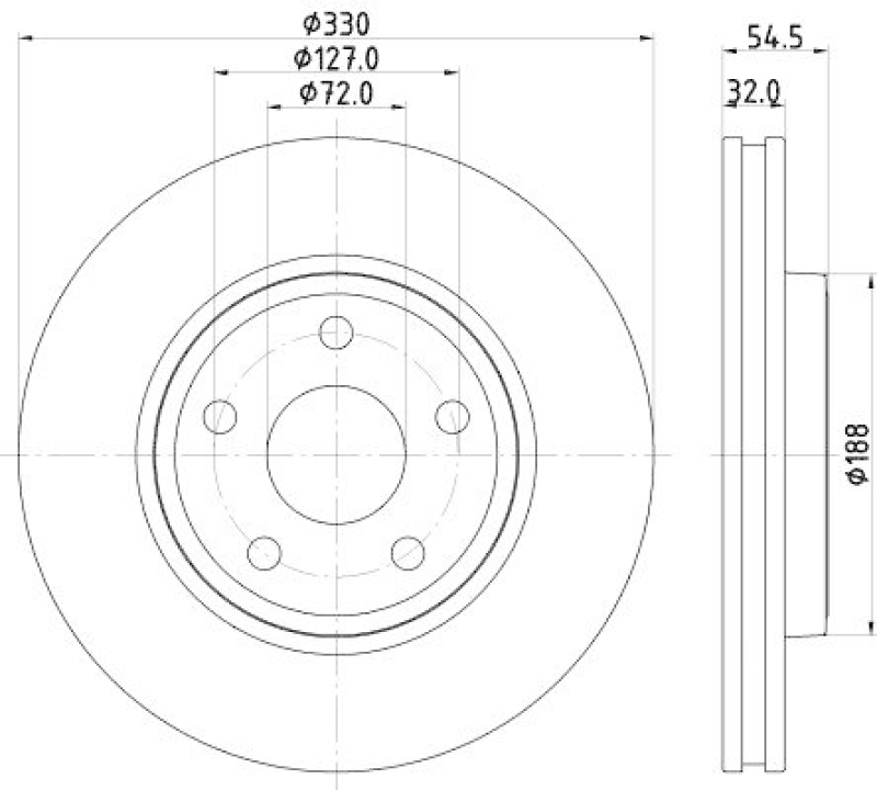 HELLA 8DD 355 122-681 Bremsscheibe für JEEP/DODGE