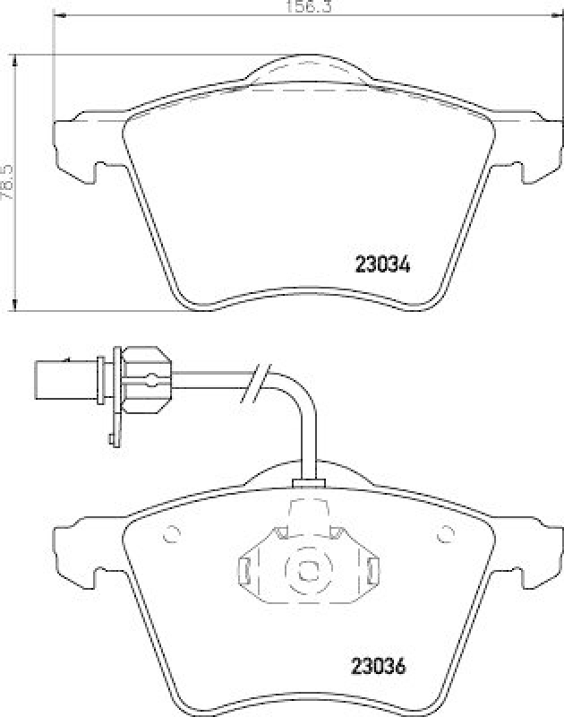 HELLA 8DB 355 008-771 Bremsbelagsatz, Scheibenbremsbelag für VW