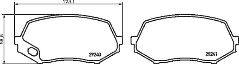 HELLA 8DB 355 005-591 Bremsbelagsatz, Scheibenbremsbelag für MITSU. CANTER