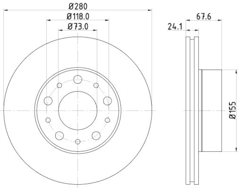 HELLA 8DD 355 122-701 Bremsscheibe