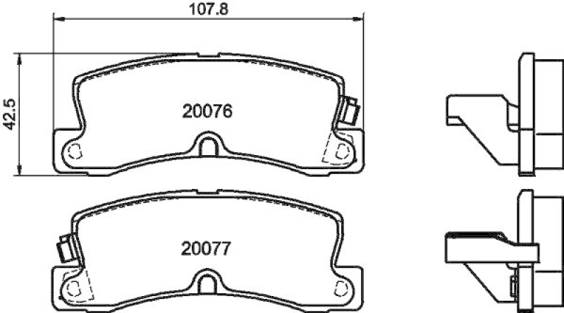 HELLA 8DB 355 005-691 Bremsbelagsatz, Scheibenbremsbelag für TOYOTA