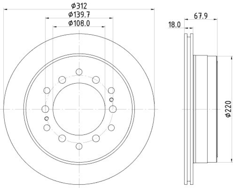 HELLA 8DD 355 122-711 Bremsscheibe für TOYOTA