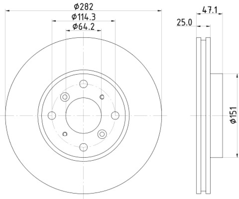 HELLA 8DD 355 108-131 Bremsscheibe 50350