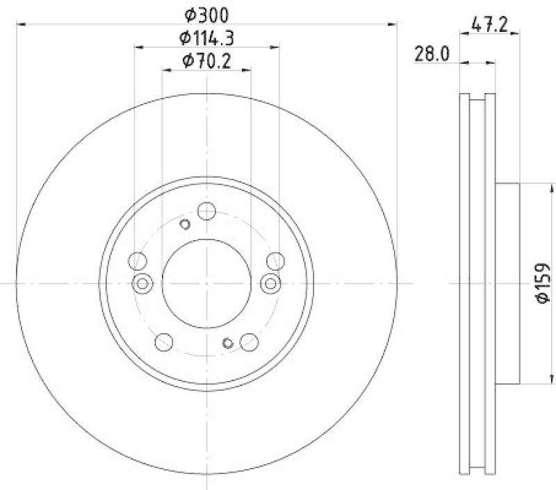 HELLA 8DD 355 108-141 Bremsscheibe 50351