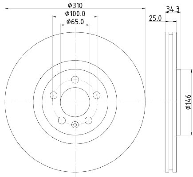 HELLA 8DD 355 122-811 Bremsscheibe für AUDI/SEAT/VW