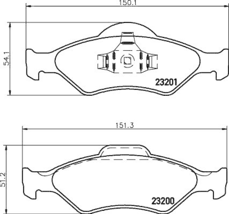 HELLA 8DB 355 008-891 Bremsbelagsatz, Scheibenbremsbelag für FORD/MAZDA