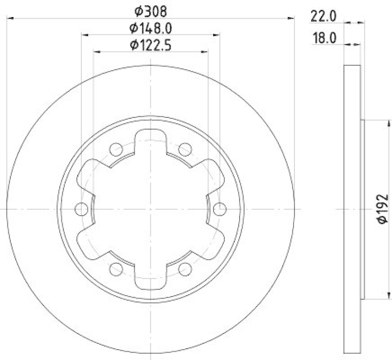 HELLA 8DD 355 122-831 Bremsscheibe für FORD