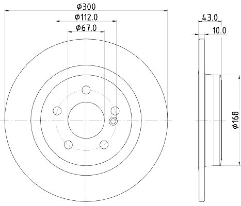 HELLA 8DD 355 122-871 Bremsscheibe für MB SLK (R172)