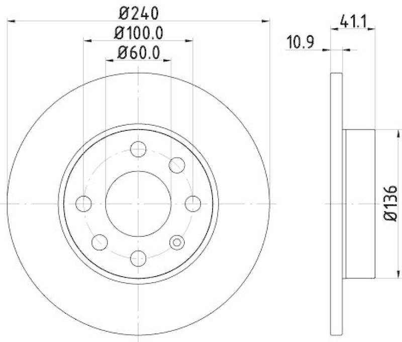 HELLA 8DD 355 108-311 Bremsscheibe für OPEL