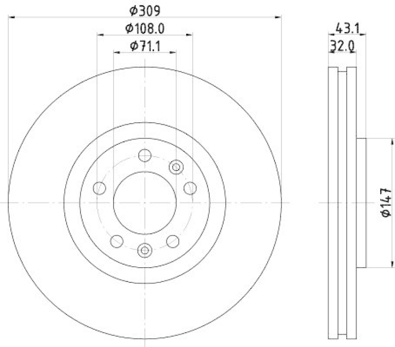 HELLA 8DD 355 108-421 Bremsscheibe 50368