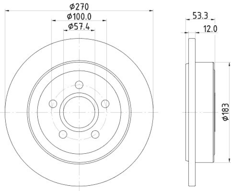 HELLA 8DD 355 122-941 Bremsscheibe für CHRYSLER