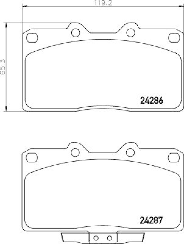 HELLA 8DB 355 006-641 Bremsbelagsatz, Scheibenbremsbelag für MITSU.