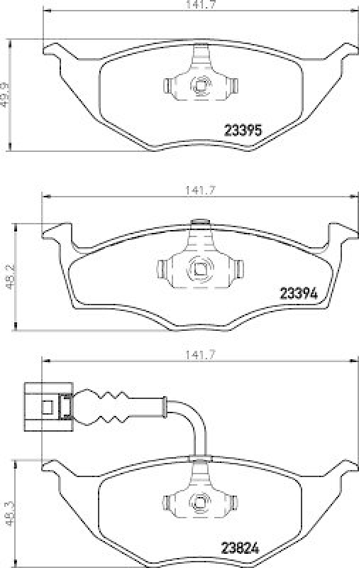 HELLA 8DB 355 009-021 Bremsbelagsatz, Scheibenbremsbelag für AUDI A2 (8Z0)